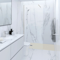 Box Doccia Walk-in con Piatto Doccia Antiscivolo Greige Opaco - Scelta di Dimensioni - RAK Feeling