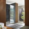 Box Doccia Walk-in Cromato in Vetro Scanalato con con Piatto Doccia - 1100mm x 700mm