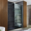 Box Doccia Walk-in Cromato in Vetro Scanalato con con Piatto Doccia Effetto Ardesia - Scelta di Misure