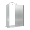 Box Doccia Walk In Cromato in Vetro Scanalato con Piatto Doccia - 1400mm x 800mm - Senza Anta Paraspruzzi