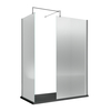 Box Doccia Walk In in Vetro Scanalato con Profilo Cromato - 1400mm x 800mm - Piatto Doccia Bianco - Senza Paraspruzzi