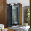 Box Doccia Walk In in Vetro Scanalato con Telaio Cromato - 1100mm x 700mm - Piatto Doccia Bianco