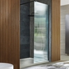 Box Doccia Walk-in Nero in Vetro Scanalato con Piatto Doccia - 1100mm x 700mm