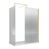 Box Doccia Walk In Ottone Spazzolato in Vetro Scanalato con Piatto Doccia - 1400mm x 800mm - Senza Anta Paraspruzzi