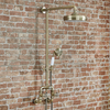 Colonna Doccia in Stile Industriale con Soffione Tondo e Doccetta Scelta di Finiture - Zandra