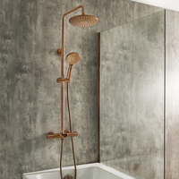 Colonna Doccia Rame Satinato Con Miscelatore Termostatico A Barra,  Soffione,  Doccetta Ed Erogatore Vasca - Hudson Reed