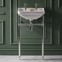 Consolle con Lavabo e Struttura Tradizionale 500mm Cromato - 2 Fori per Rubinetteria - Richmond