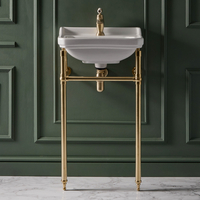 Consolle con Lavabo e Struttura Tradizionale 500mm in Oro Satinato - 1 Foro per Rubinetteria - Richmond