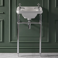 Consolle con Lavabo e Struttura Tradizionale 515mm Cromato - 2 Fori per Rubinetteria - Richmond