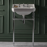 Consolle con Lavabo e Struttura Tradizionale 560mm Cromato - 3 Fori per Rubinetteria - Richmond