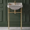 Consolle con Lavabo e Struttura Tradizionale 560mm in Oro Satinato - 1 Foro per Rubinetteria - Richmond
