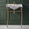 Consolle in Oro Satinato con Lavabo Tradizionale – 630 mm – Elizabeth