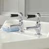 Coppia di Rubinetti a Leva Per Lavabo - Design Tradizionale Cromo/Nero - Elizabeth