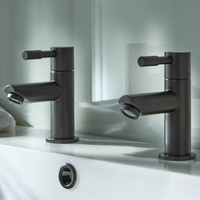 Coppia di Rubinetti Moderni per Lavabo - Neri - Nox