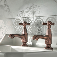 Coppia Rubinetti Singoli per Lavabo - Bronzo Spazzolato - Earlham