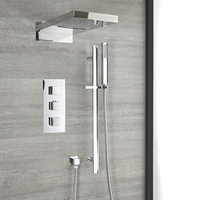 Doccia Termostatica con Miscelatore,  Asta Saliscendi e Soffione Effetto Cascata - Kubix