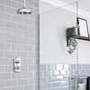 Doccia Termostatica con Miscelatore e Soffione a Soffitto - Cromo & Bianco - Elizabeth