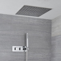 Doccia Termostatica con Miscelatore,  Soffione Incasso 400mm e Doccetta - Kubix