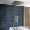 Doccia Termostatica con Soffione Doccia Incassato a Soffitto,  Doccetta ed Erogatore Vasca - Ottone Antico - Alama