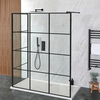Doccia Walk-in a Due Lati con Piatto Doccia - Scelta di Dimensioni e Opzione Anta Paraspruzzi - Barq
