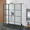 Doccia Walk-in a Due Lati con Piatto Doccia Ardesia - Scelta di Dimensioni e Opzione Anta Paraspruzzi - Barq