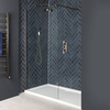 Doccia Walk-In a Nicchia con Parete Doccia e Piatto Doccia Bianco - Bronzo Brunito - Disponibile in Diverse Misure - Alice