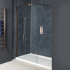 Doccia Walk-In a Nicchia con Parete Doccia e Piatto Doccia Bianco - Rame Spazzolato - Disponibile in Diverse Misure - Alice