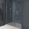 Doccia Walk-In a Nicchia con Parete Doccia e Piatto Doccia Effetto Pietra - Bronzo Brunito - Disponibile in Diverse Misure - Alice
