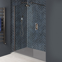 Doccia Walk-In a Nicchia con Parete Doccia e Piatto Doccia Effetto Pietra - Bronzo Brunito - Disponibile in Diverse Misure - Alice