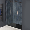 Doccia Walk-In a Nicchia con Parete Doccia e Piatto Doccia Effetto Pietra - Rame Spazzolato - Disponibile in Diverse Misure - Alice
