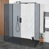 Doccia Walk-in a Tre Lati con Piatto Doccia Ardesia e Vetro Fumè - Scelta di Dimensioni - Nox-Luna