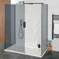Doccia Walk-in a Tre Lati con Vetro Fumè - Scelta di Dimensioni - Nox-Luna