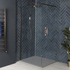Doccia Walk-In con Parete Doccia e Piatto Doccia Effetto Pietra - Bronzo Brunito - Disponibile in Diverse Misure - Alice