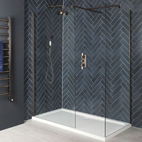 Doccia Walk-In con Pareti Doccia e Piatto Doccia Bianco - Bronzo Brunito - Disponibile in Diverse Misure - Alice