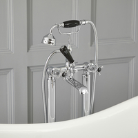 Gruppo Vasca Freestanding a Croce Design Tradizionale Cromo/Nero - Elizabeth