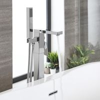 Gruppo Vasca Freestanding Cromato con Doccetta - Kubix