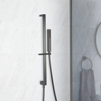 Kit Asta Saliscendi Moderno con Doccetta e Gomito Integrato - Grigio Canna da Fucile - Orno