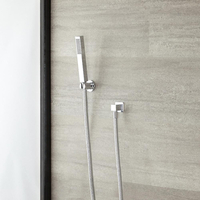 Kit Doccia con Doccetta Quadrata,  Supporto a Parete e Flessibile