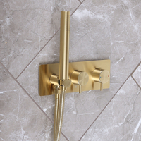 Kit Doccia con Miscelatore Termostatico con Deviatore e Doccetta - Oro Satinato - Otto