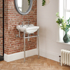 Lavabo a 2 Fori con Consolle e Struttura Cromata da 500mm - Richmond