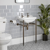 Lavabo a 2 Fori con Consolle e Struttura in Bronzo Lucidato ad Olio da 500mm - Richmond
