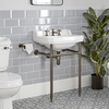 Lavabo a 3 Fori con Consolle e Struttura in Bronzo Lucidato ad Olio da 560mm - Richmond