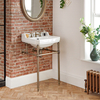 Lavabo a 3 Fori con Consolle e Struttura in Oro Spazzolato da 560mm - Richmond