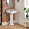 Lavabo Alto Tradizionale con Colonna - 560 mm x 450 mm - (3 fori per Rubinetto) - Richmond