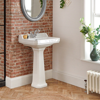 Lavabo Alto Tradizionale con Colonna - 595 mm x 470 mm - (1 foro per Rubinetto) - Richmond