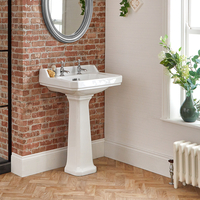 Lavabo Alto Tradizionale con Colonna - 595 mm x 470 mm - (2 fori per Rubinetto) - Richmond