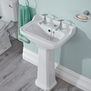 Lavabo Bagno a Colonna Rettangolare Bianco 855 x 500mm - Richmond