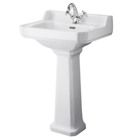 Lavabo Bagno a Colonna Rettangolare Bianco 905 x 595mm - Richmond