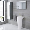 Lavabo Bagno a Colonna Tondo Bianco 850 x 398mm - Covelly
