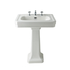 Lavabo con Colonna da 540mm con 3 Fori del Rubinetto Porcellana Bianca e Finitura Lucida